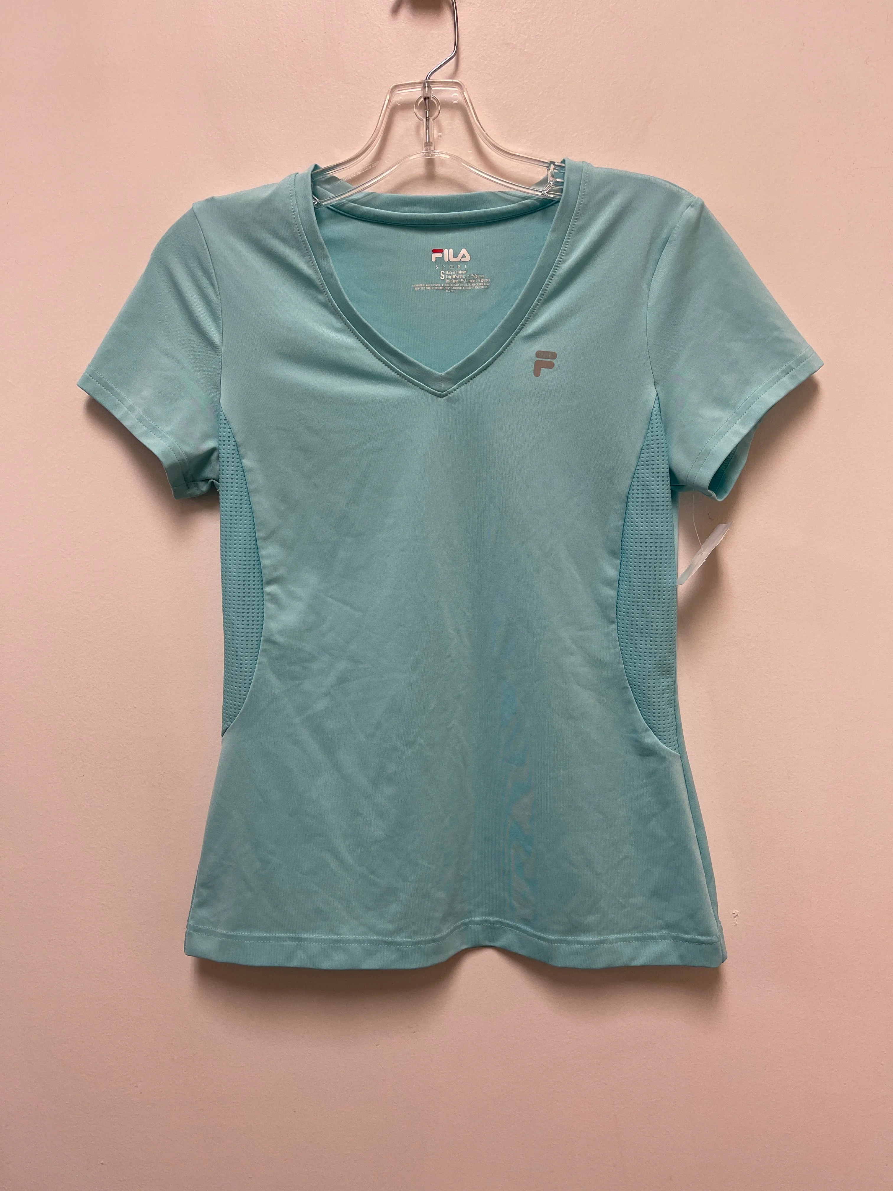 Athletic Top Short Sleeve By Fila In Blue, Size: S