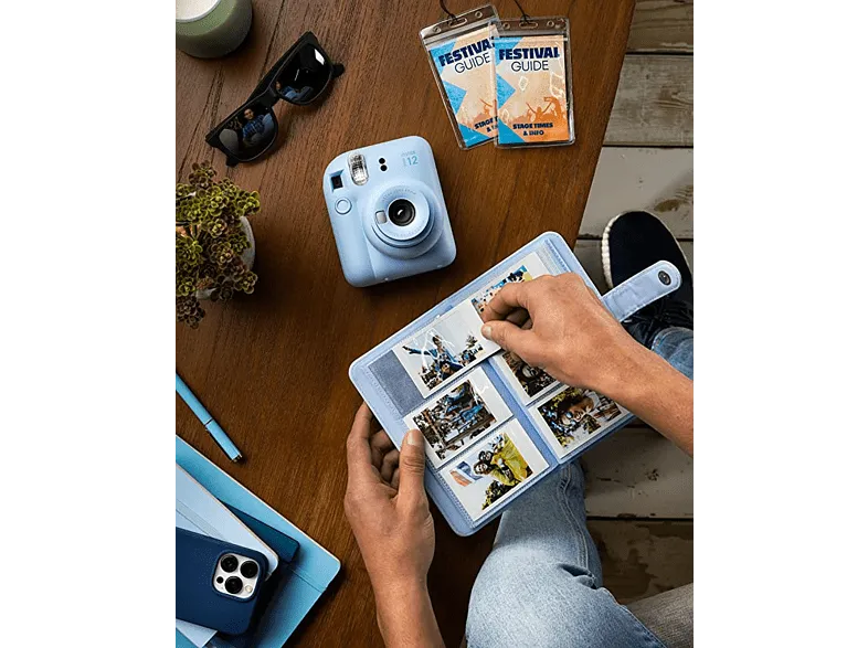 Álbum de fotos - Fujifilm Instax Mini, Para fotos de cámara instantánea, 180 fotos, Pastel Blue